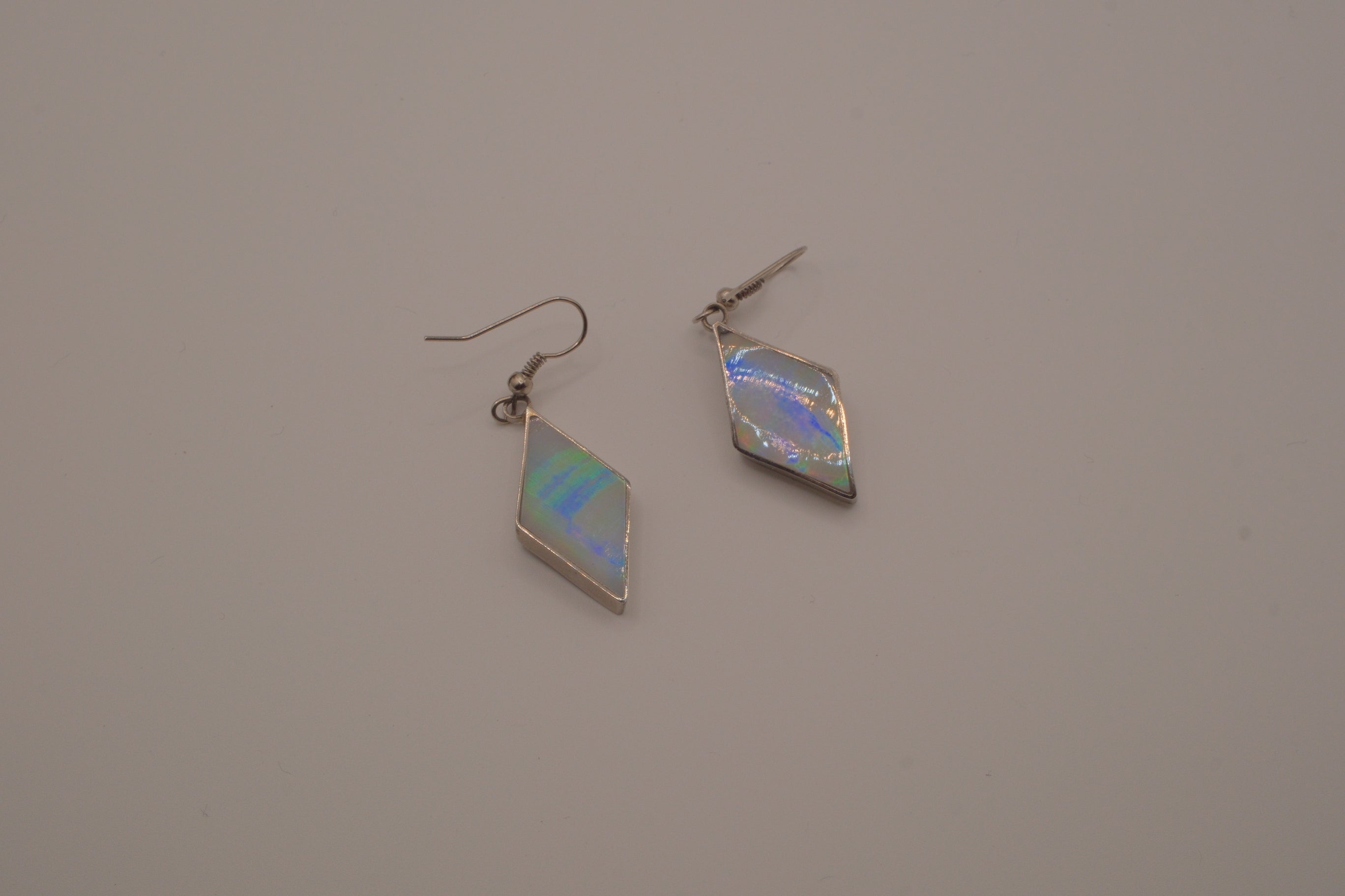 Sterling silver Black Onyx and Opal earrings
