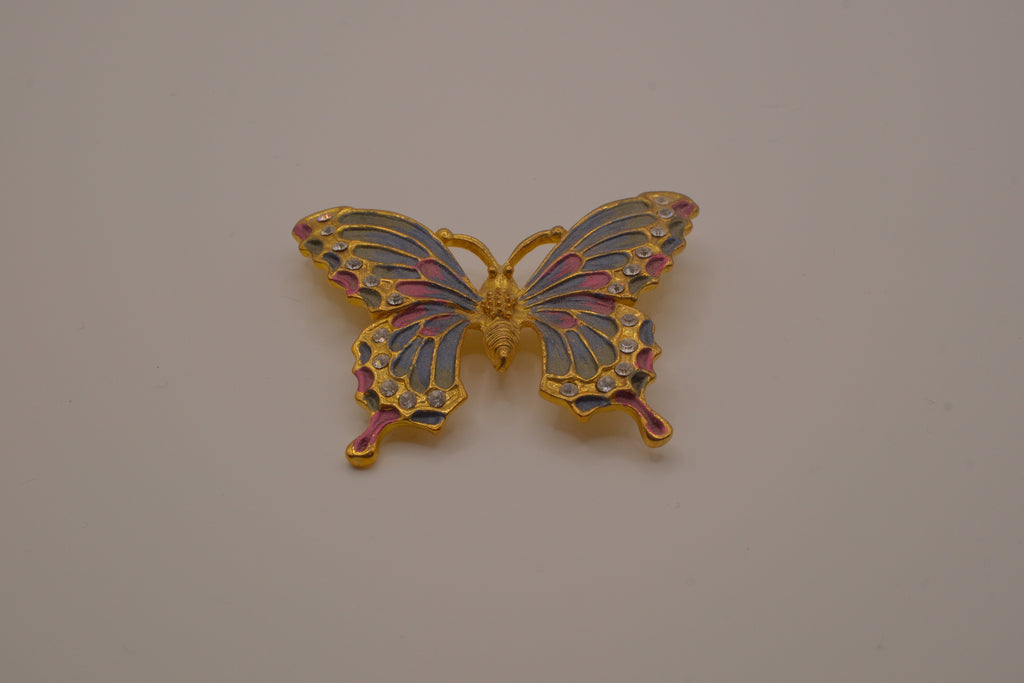 Vintage &nbsp;enamel butterfly brooch