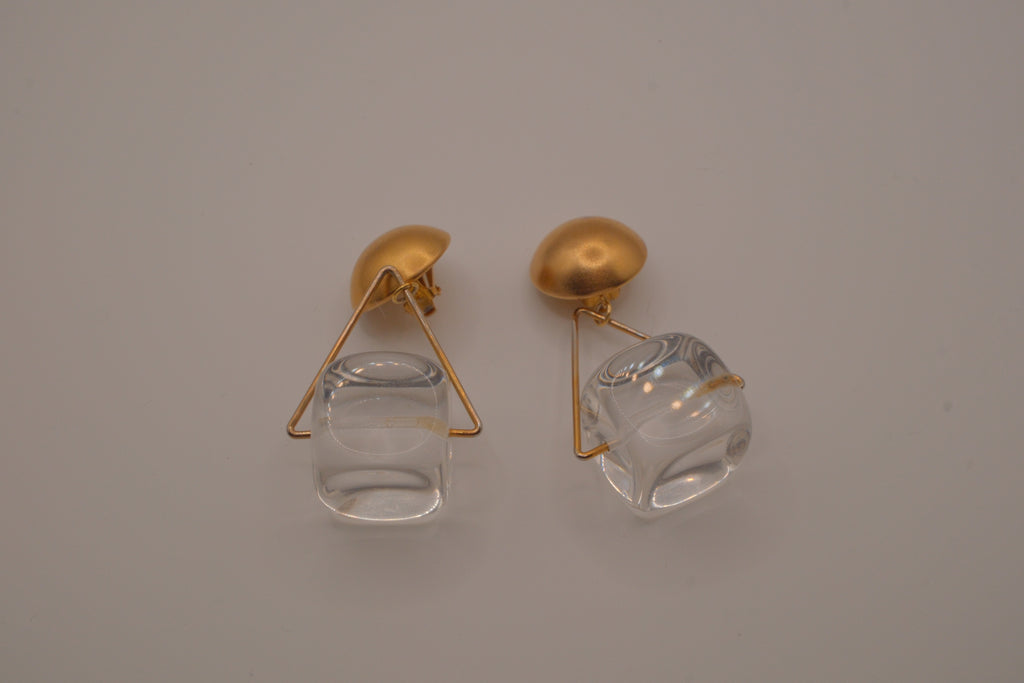 Vintage Anne Klein Chunky Lucite Bead Dangle Earrings