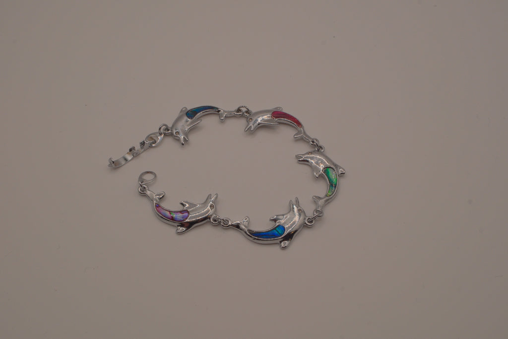 Abalone linked dolphin bracelet