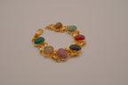 Multi-gemstone Egyptian Revival scarab bracelet