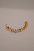 Multi-gemstone Egyptian Revival scarab bracelet