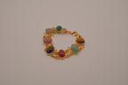 Multi-gemstone Egyptian Revival scarab bracelet