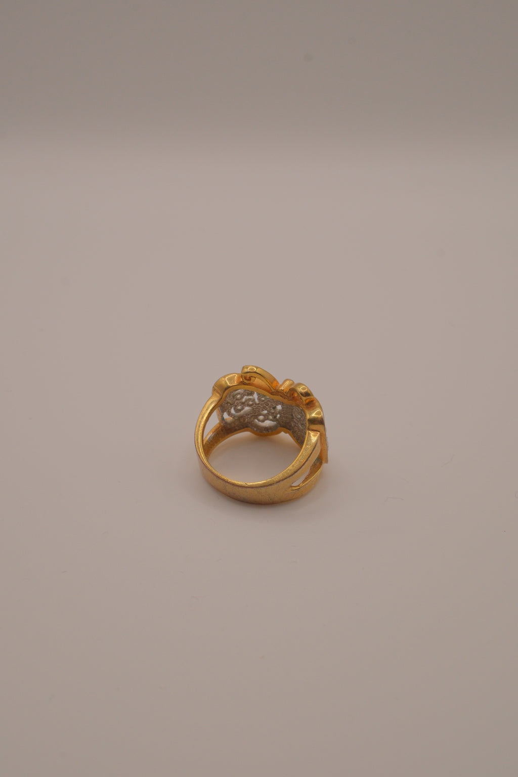 Two-tone butterfly statement ring