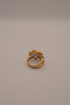 Two-tone butterfly statement ring