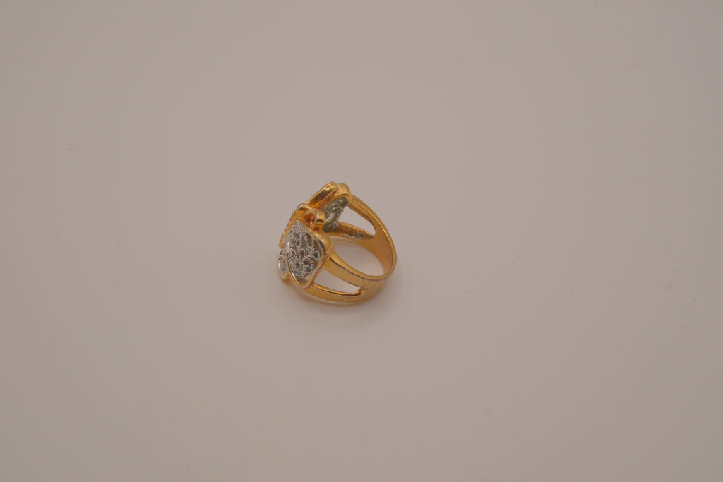 Two-tone butterfly statement ring