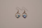 Heart-shaped abalone shell drop earrings