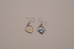 Heart-shaped abalone shell drop earrings