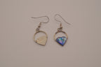 Heart-shaped abalone shell drop earrings