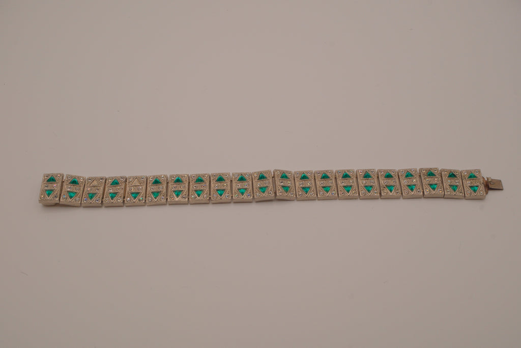 Vintage Art Deco style geometric link bracelet