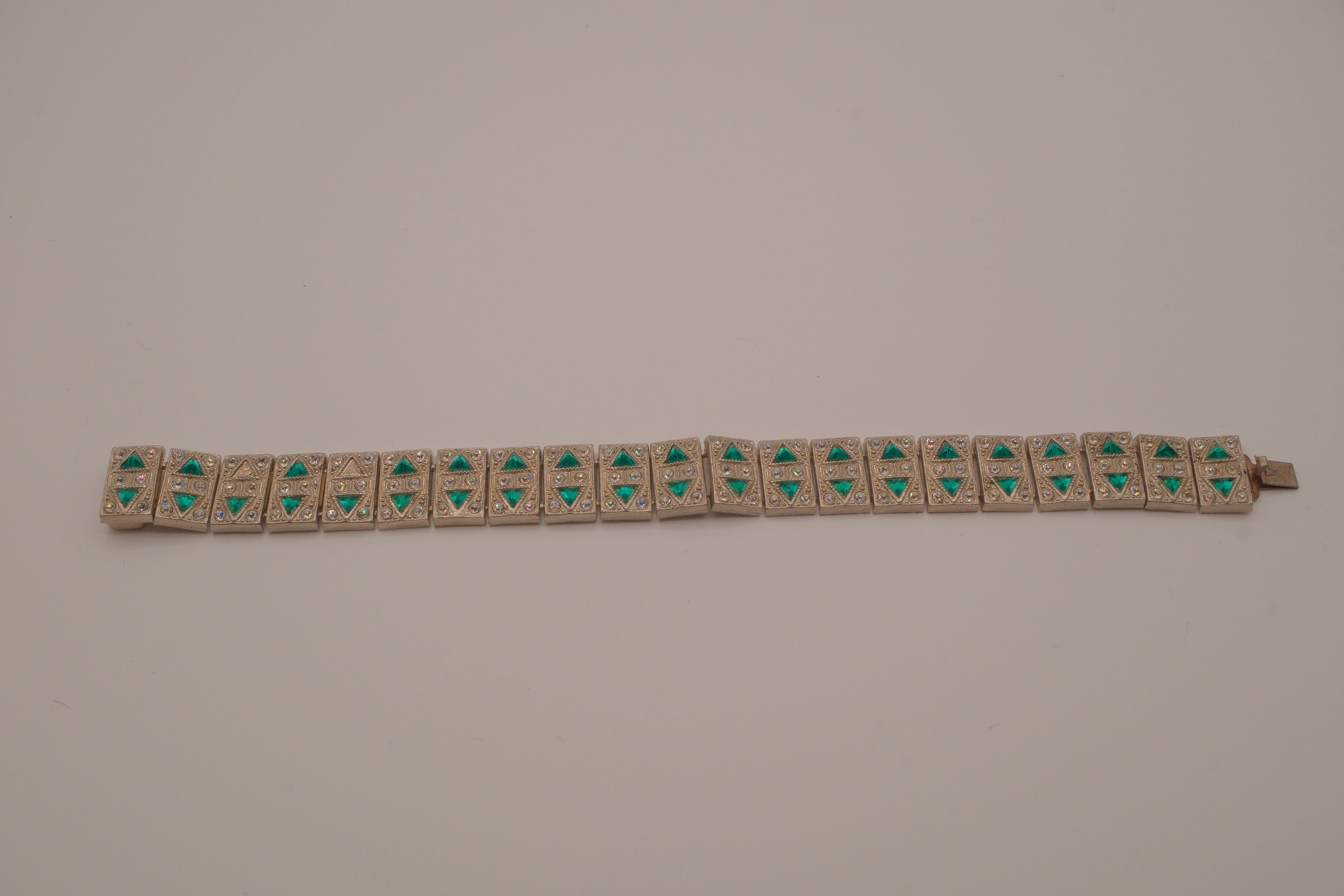 Vintage Art Deco style geometric link bracelet