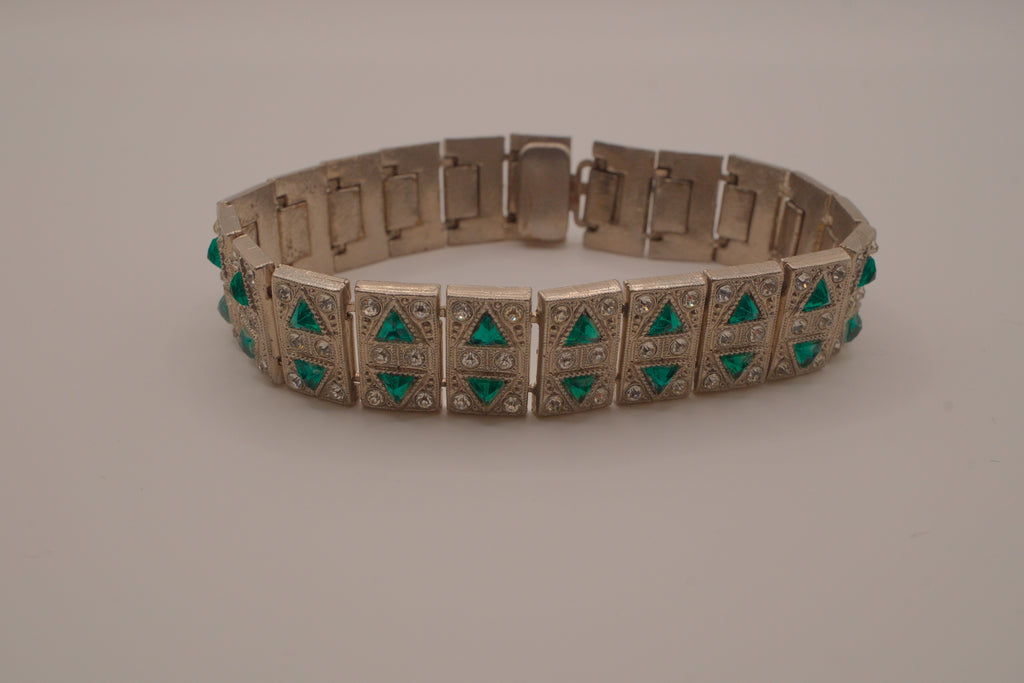 Vintage Art Deco style geometric link bracelet