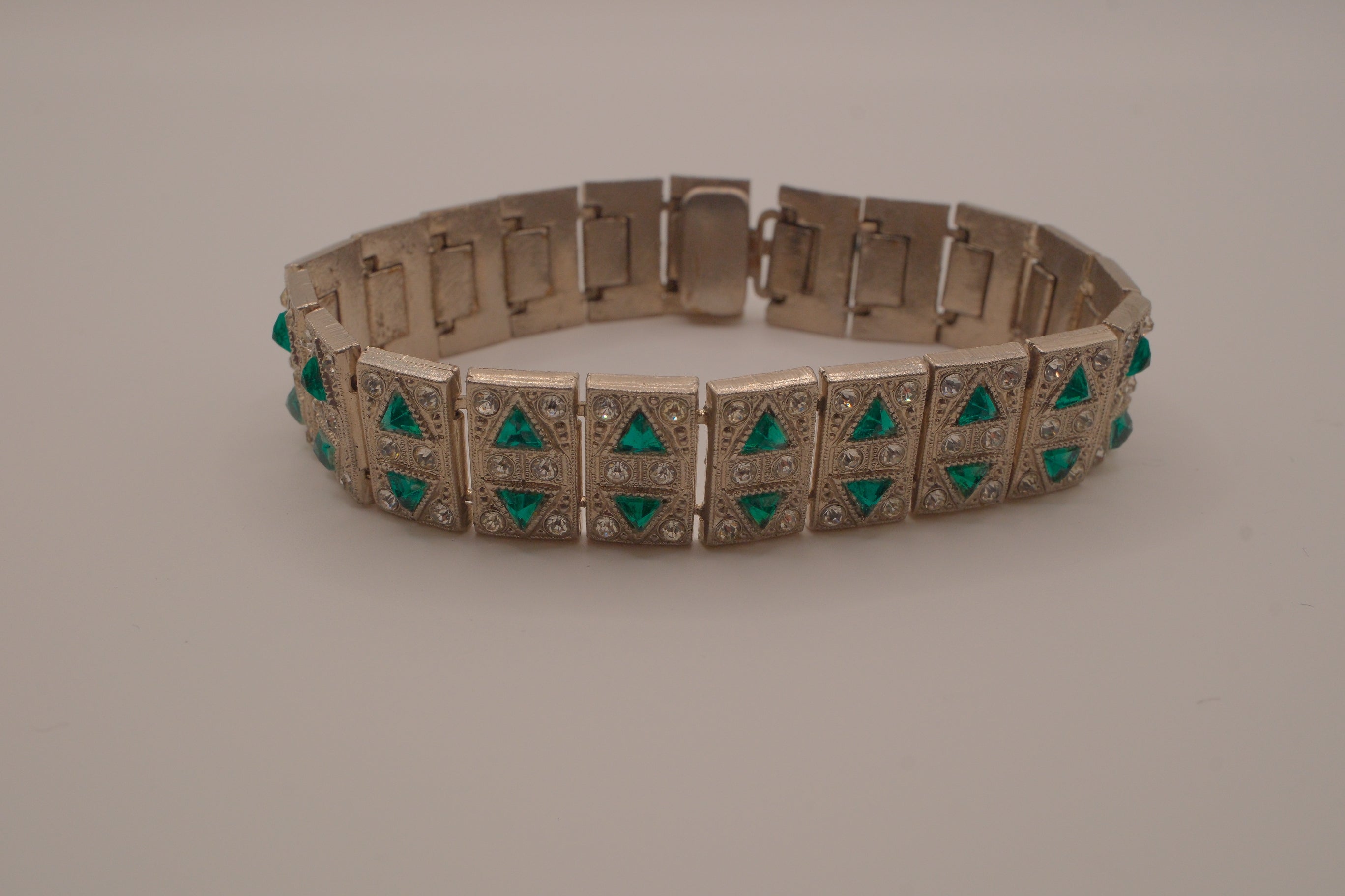 Vintage Art Deco style geometric link bracelet