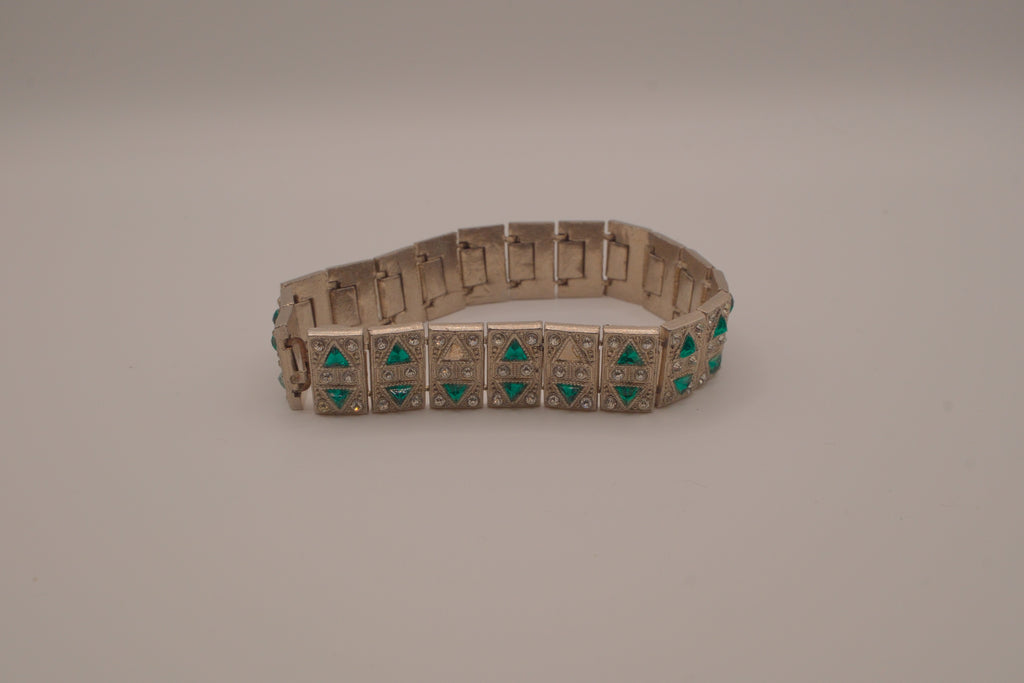 Vintage Art Deco style geometric link bracelet