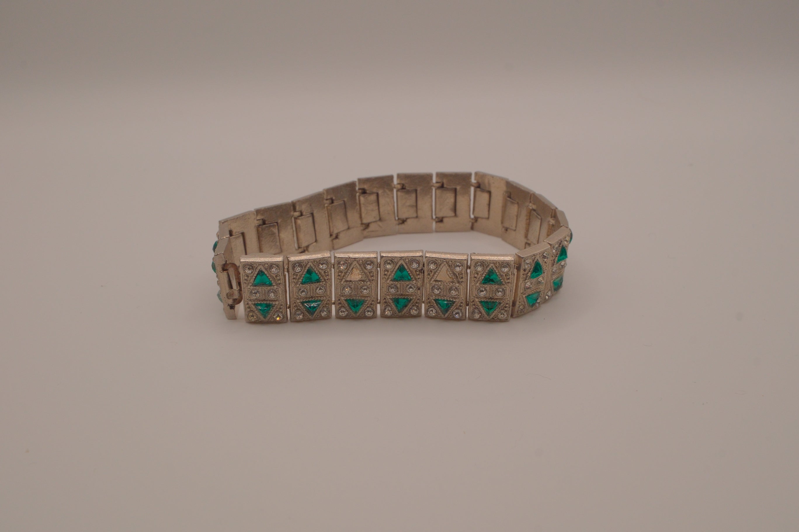 Vintage Art Deco style geometric link bracelet