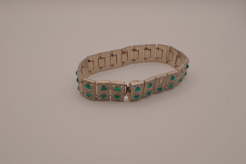Vintage Art Deco style geometric link bracelet