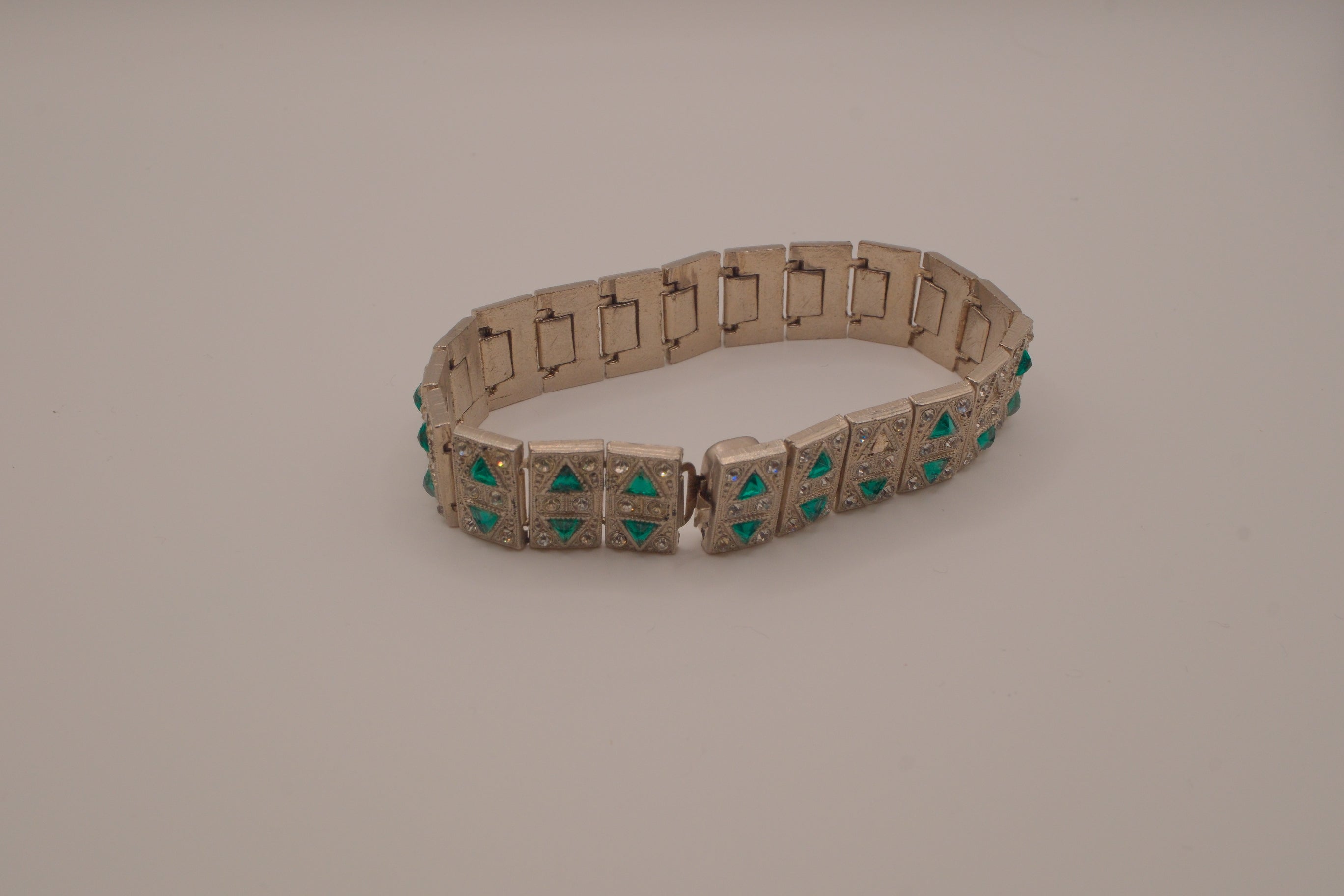Vintage Art Deco style geometric link bracelet