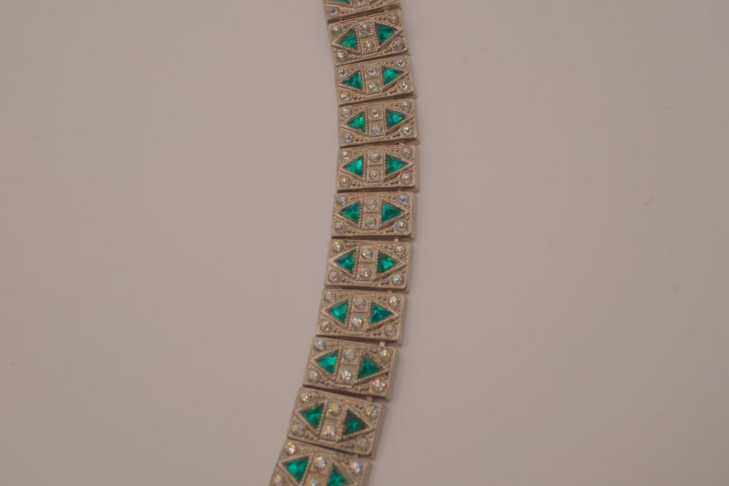 Vintage Art Deco style geometric link bracelet