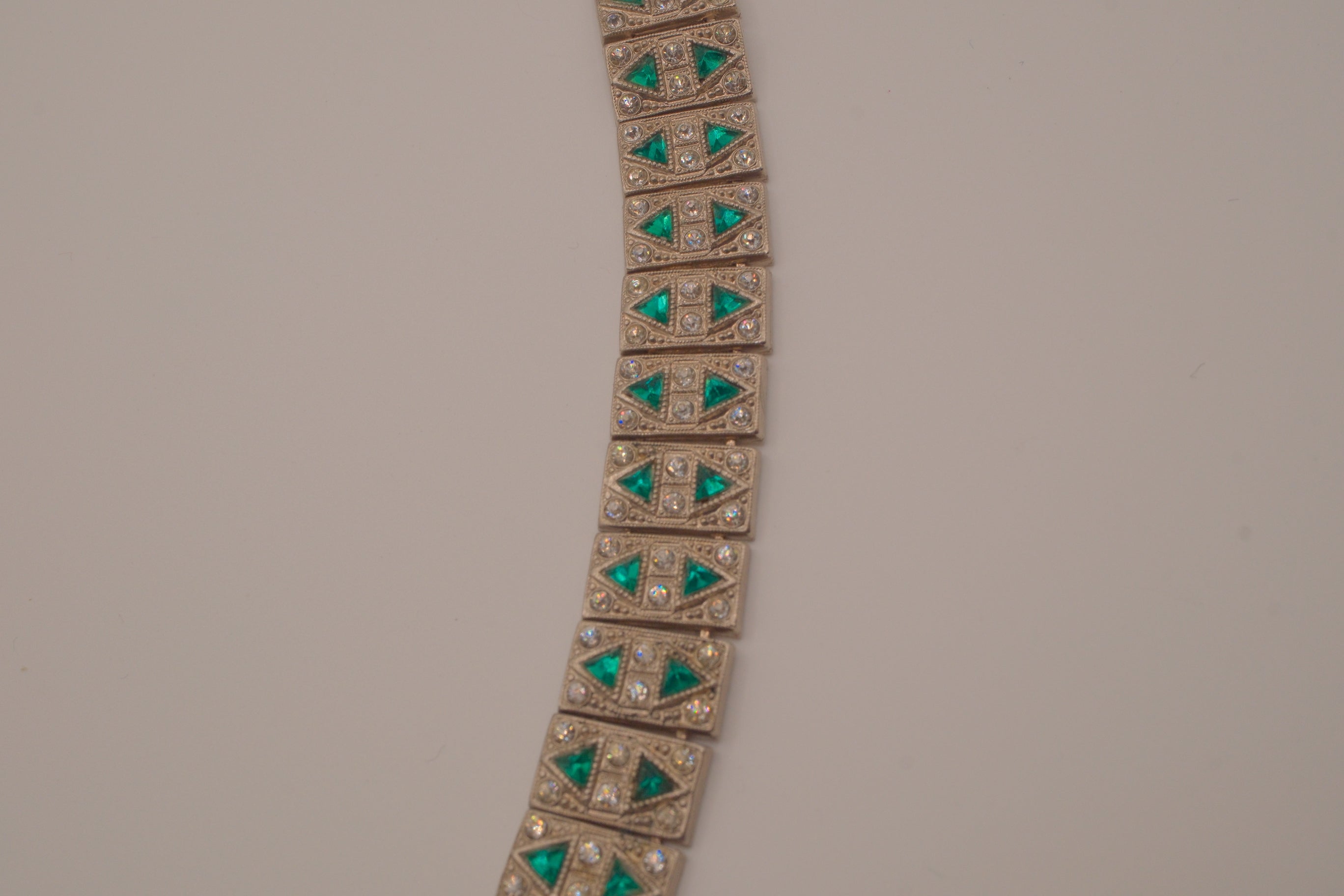 Vintage Art Deco style geometric link bracelet