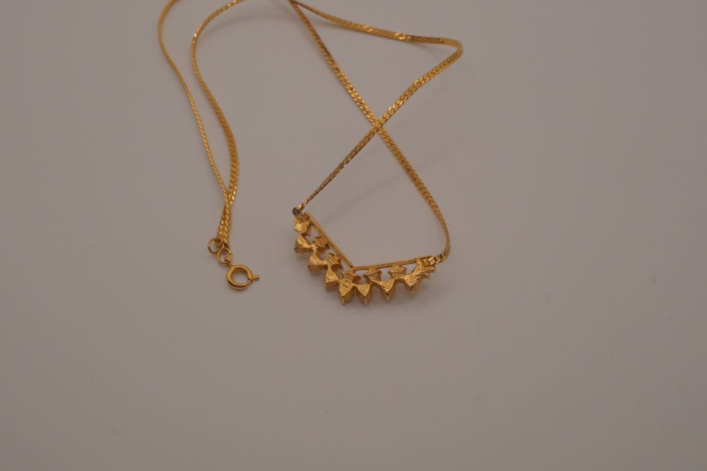 Vintage Avon Simulated Diamond Chevron Pendant Necklace