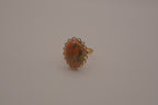 Vintage Unakite jasper cocktail ring&nbsp;