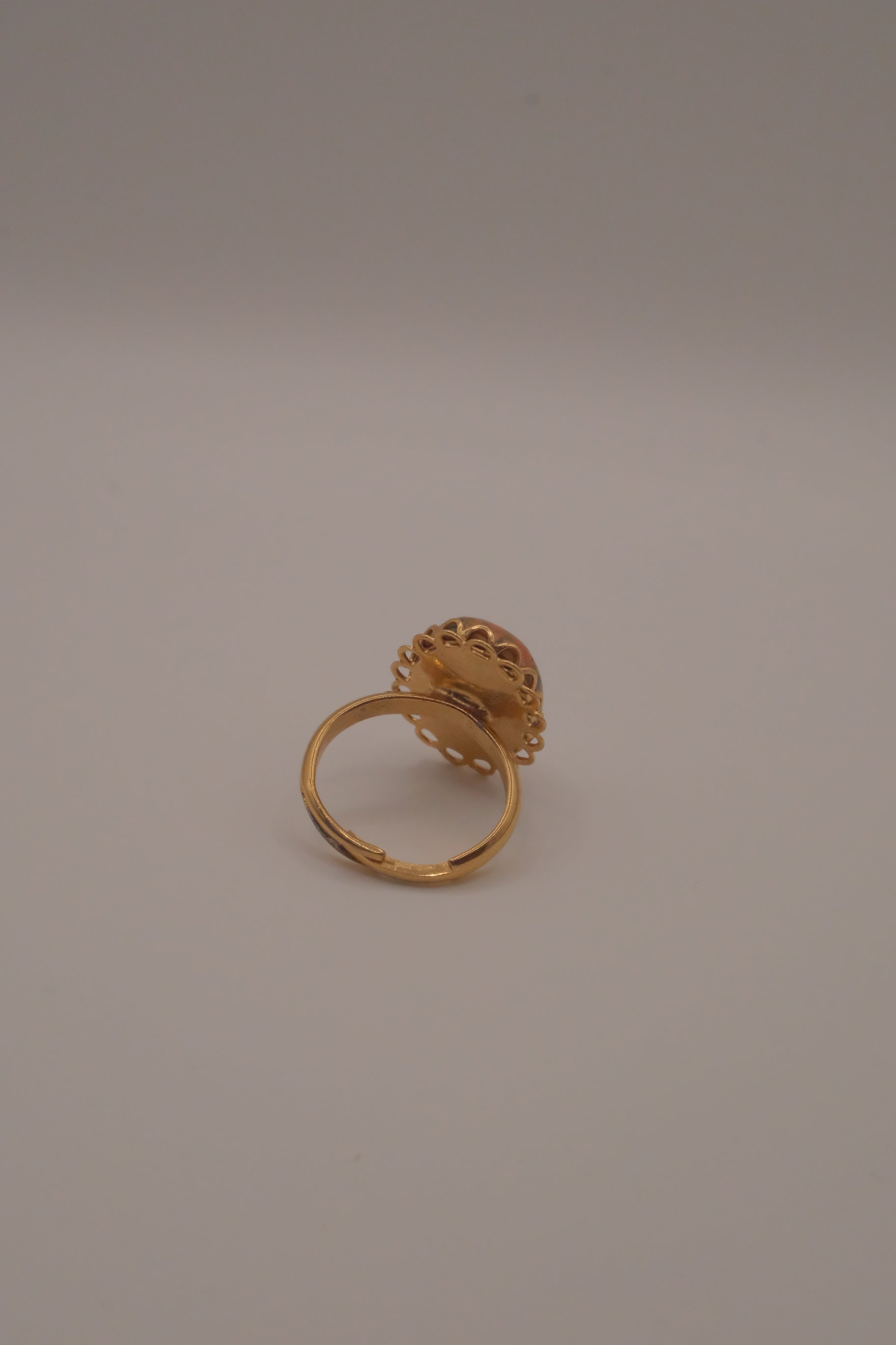 Vintage Unakite jasper cocktail ring&nbsp;