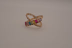Rainbow crisscross statement ring&nbsp;