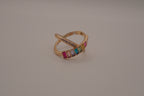 Rainbow crisscross statement ring&nbsp;