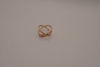 Rainbow crisscross statement ring&nbsp;