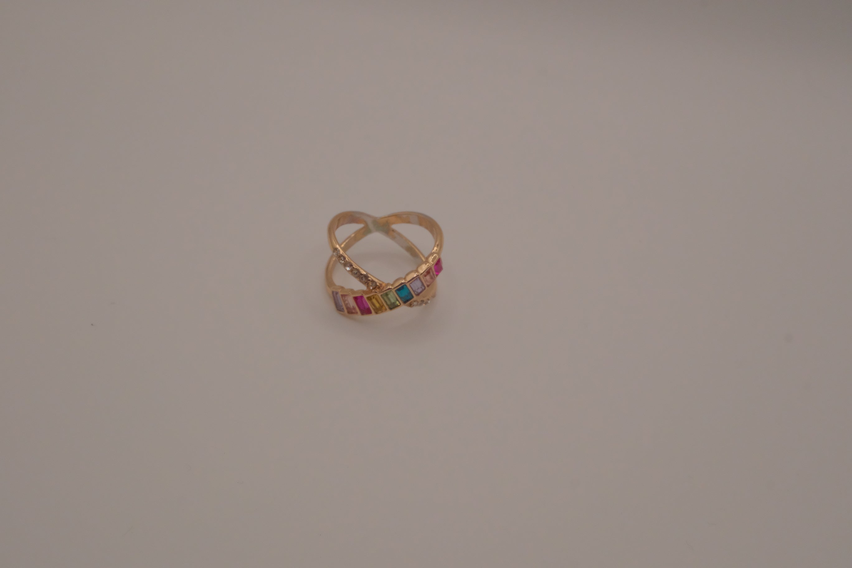 Rainbow crisscross statement ring&nbsp;