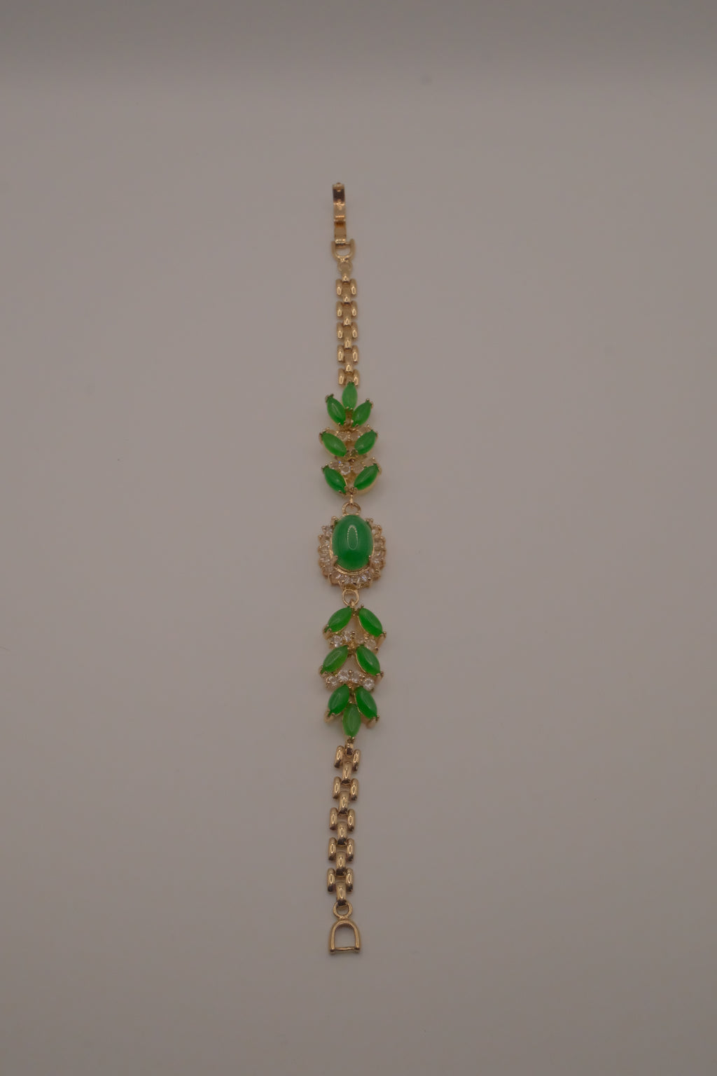Vintage marquise-cut green stones bracelet
