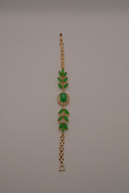 Vintage marquise-cut green stones bracelet