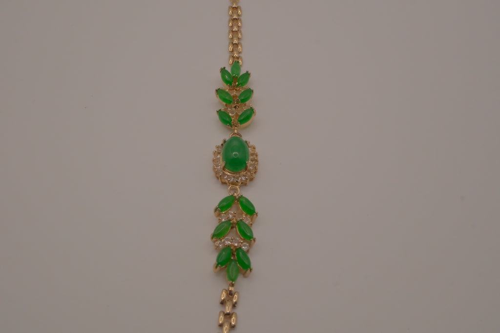Vintage marquise-cut green stones bracelet