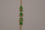 Vintage marquise-cut green stones bracelet