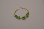 Vintage marquise-cut green stones bracelet