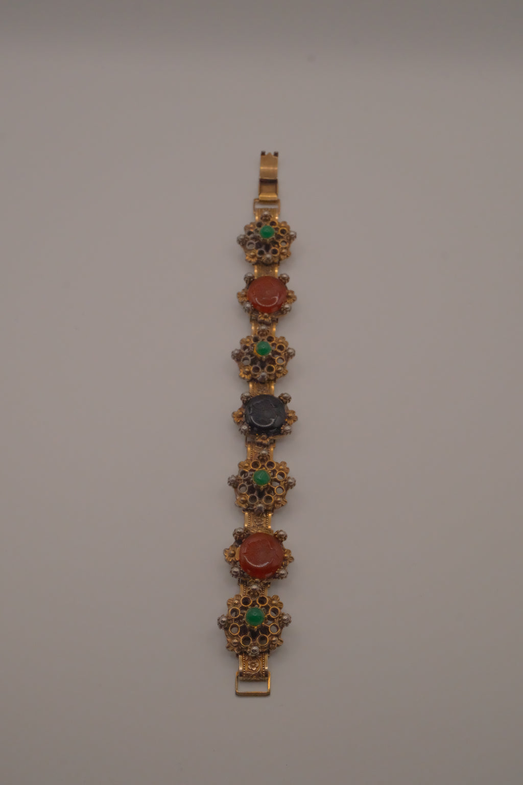 Vintage Victorian Revival bookchain panel bracelet