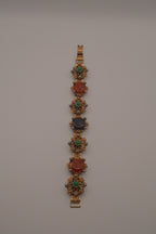 Vintage Victorian Revival bookchain panel bracelet