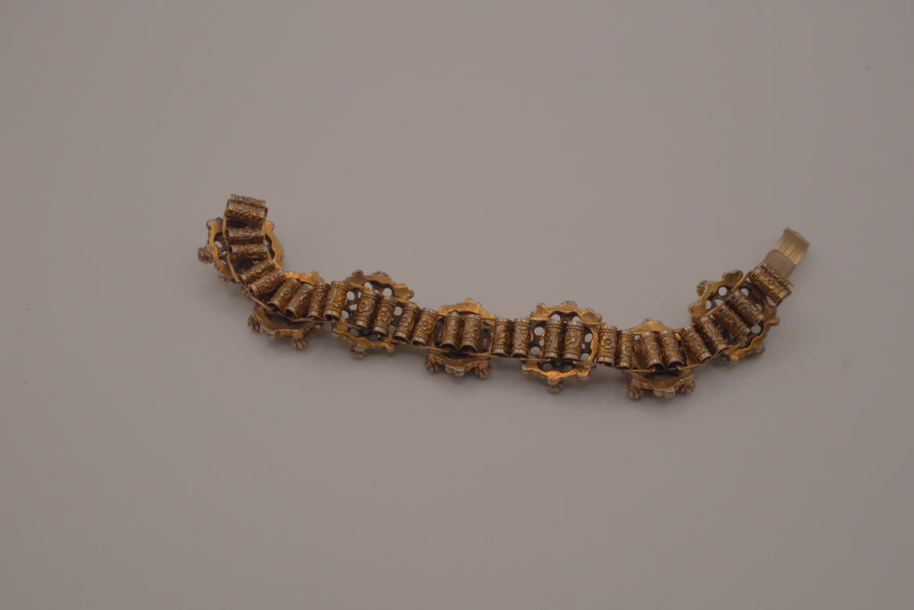 Vintage Victorian Revival bookchain panel bracelet
