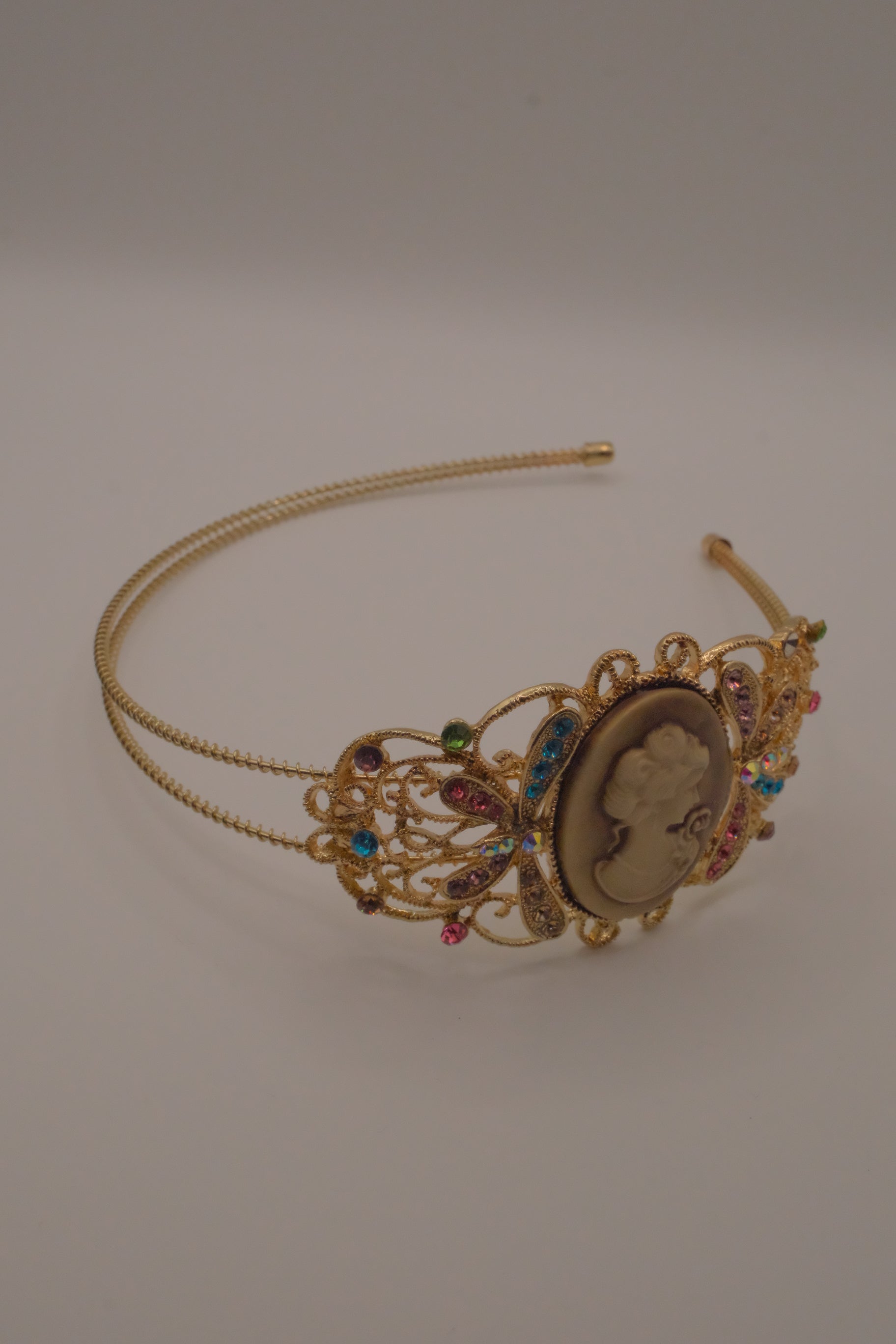 Vintage cameo tiara headband