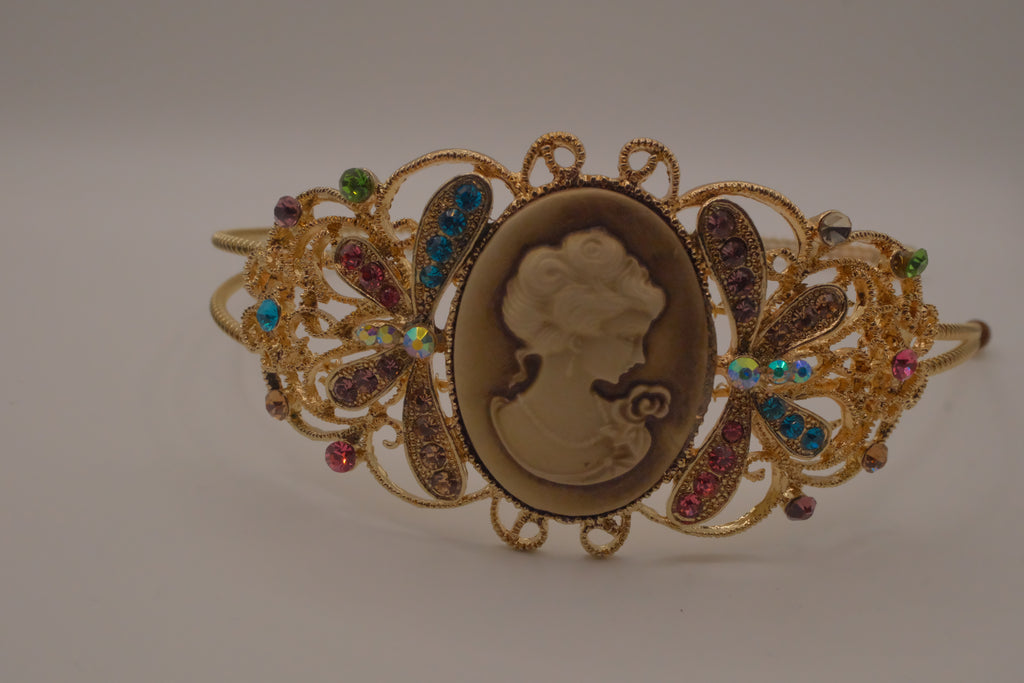 Vintage cameo tiara headband