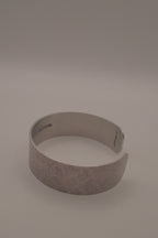 Embossed silver-tone floral cuff bracelet