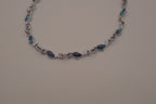 Dainty dolphin-link charm bracelet with Abalone inlay