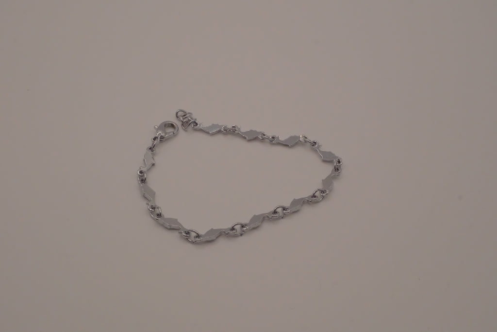 Dainty dolphin-link charm bracelet with Abalone inlay