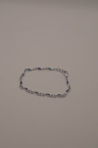 Dainty dolphin-link charm bracelet with Abalone inlay