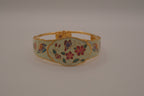 Vintage Floral cloisonné clamper cuff bracelet
