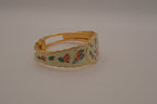 Vintage Floral cloisonné clamper cuff bracelet