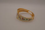 Vintage Floral cloisonné clamper cuff bracelet