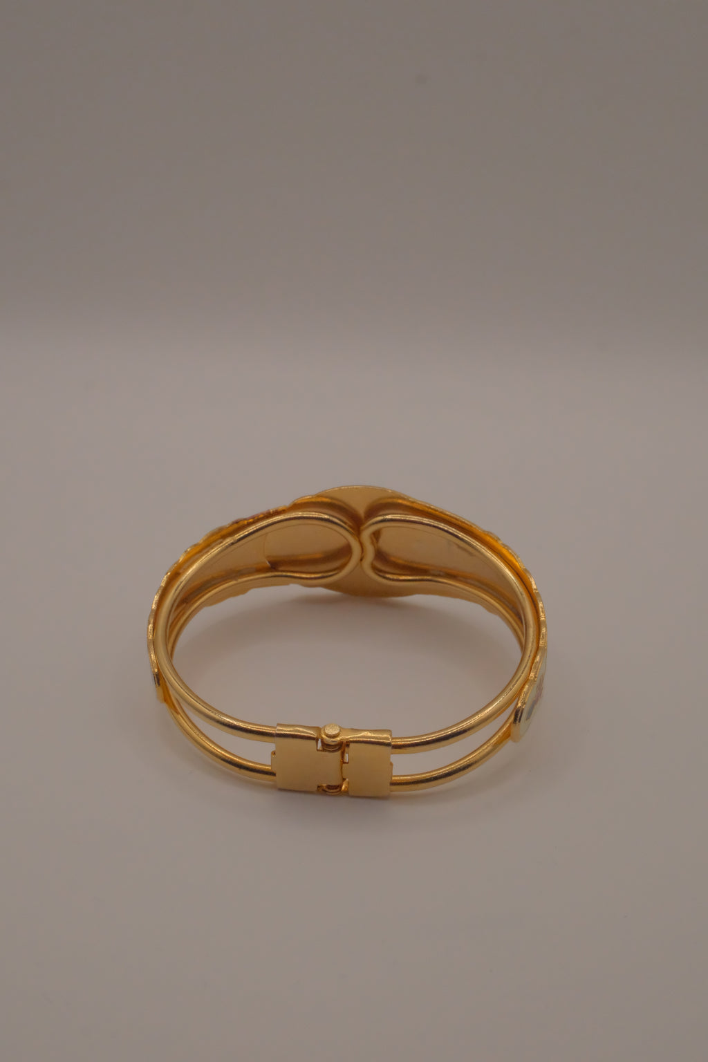Vintage Floral cloisonné clamper cuff bracelet