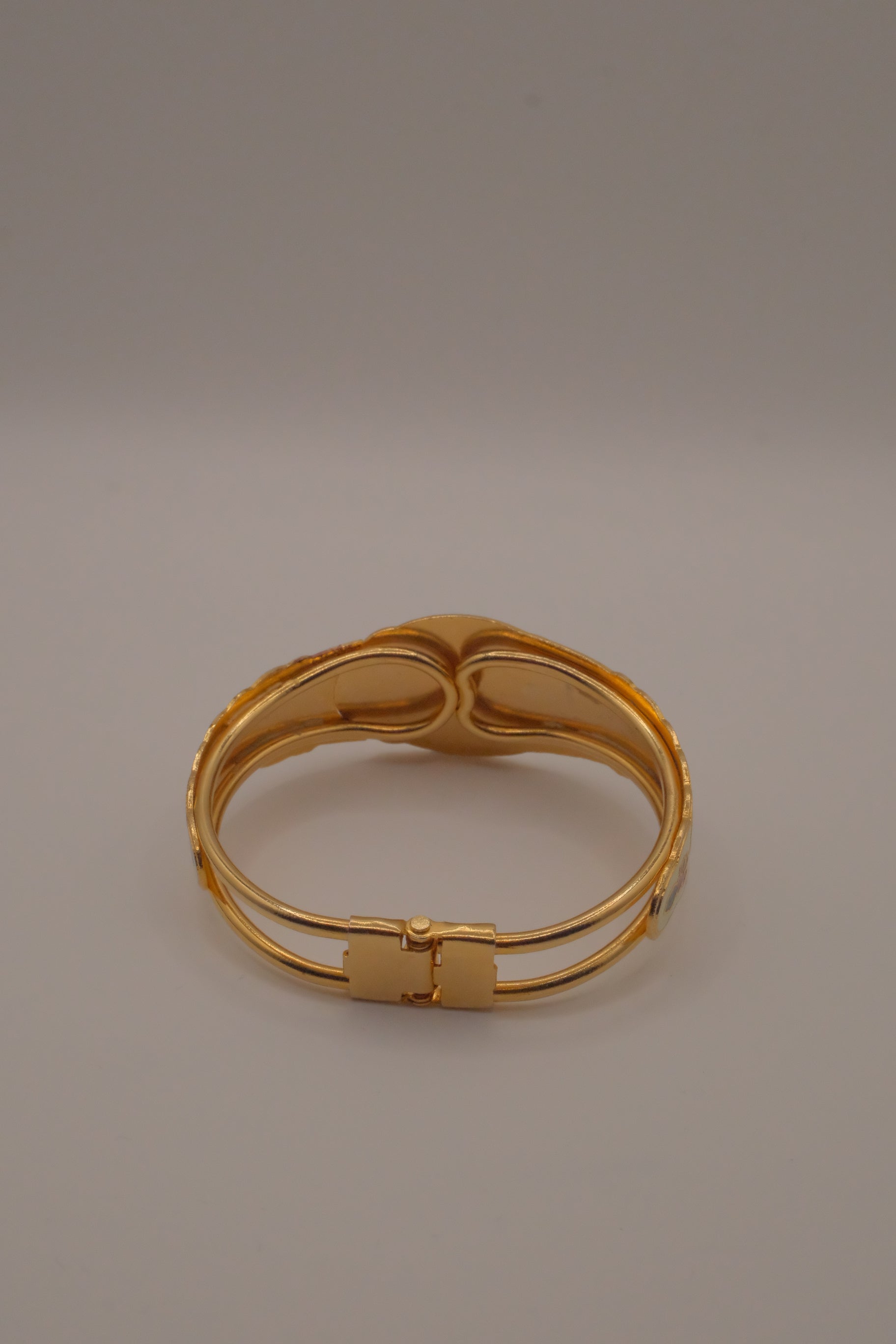 Vintage Floral cloisonné clamper cuff bracelet