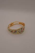 Vintage Floral cloisonné clamper cuff bracelet